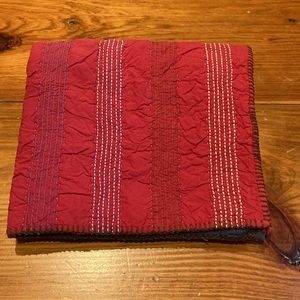 POTTERY BARN KIDS *Euro* Red/Navy Pick Stitch Sham Zip Closure